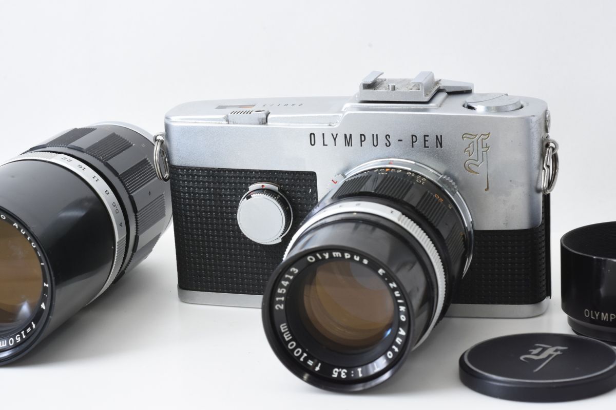 ★実用品★ オリンパス OLYMPUS-PEN F PEN-F ボディ 花文字 ★レンズ2本★ E.Zuiko Auto-T 100mm F3.5 / 150mm F4 #Y40#145261拍卖