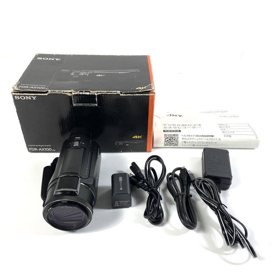 SONY ソニー ハンディカム FDR-AX55 デジタル 4K ビデオカメラ 光学20倍 最高峰モデル 光学機器 元箱/付属品付●動作品拍卖