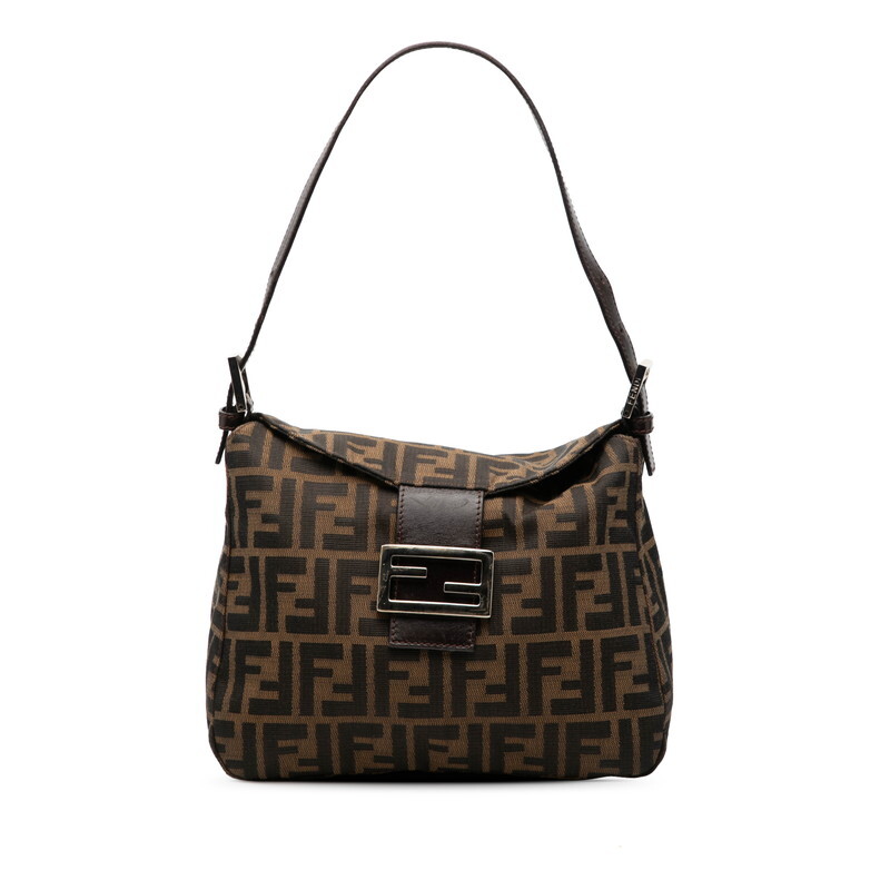 フェンディ ズッカ マンマバケット ショルダーバッグ ワンショルダー 26426 ブラウン キャンバス レザー レディース FENDI 【中古】拍卖