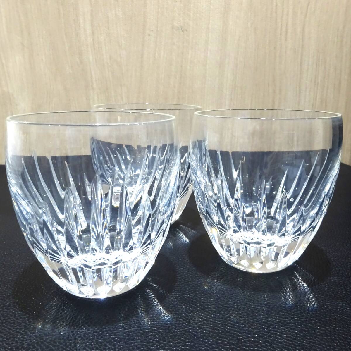 1円~ Baccarat バカラ マッセナ ロックグラス クリスタル グラス タンブラー 3客 セット ガラス ブランド 3個 まとめ拍卖