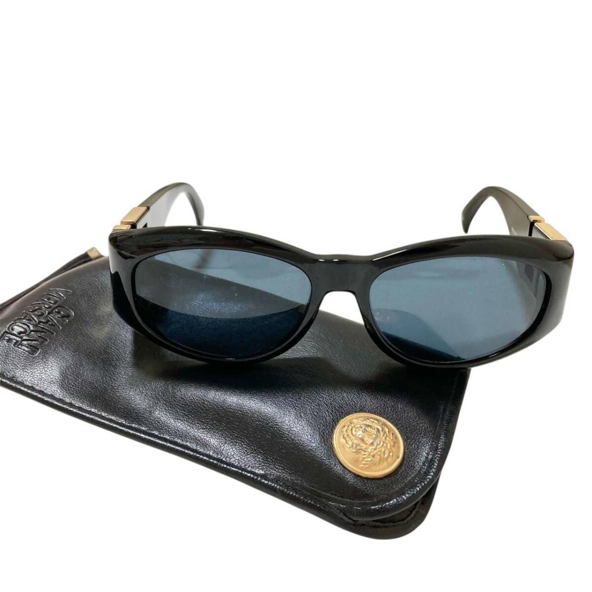 VERSACE ヴェルサーチ GIANNI VERSACE サングラス MOD T24 COL.852 ブラック×ゴールド系 【サイズ:-】拍卖