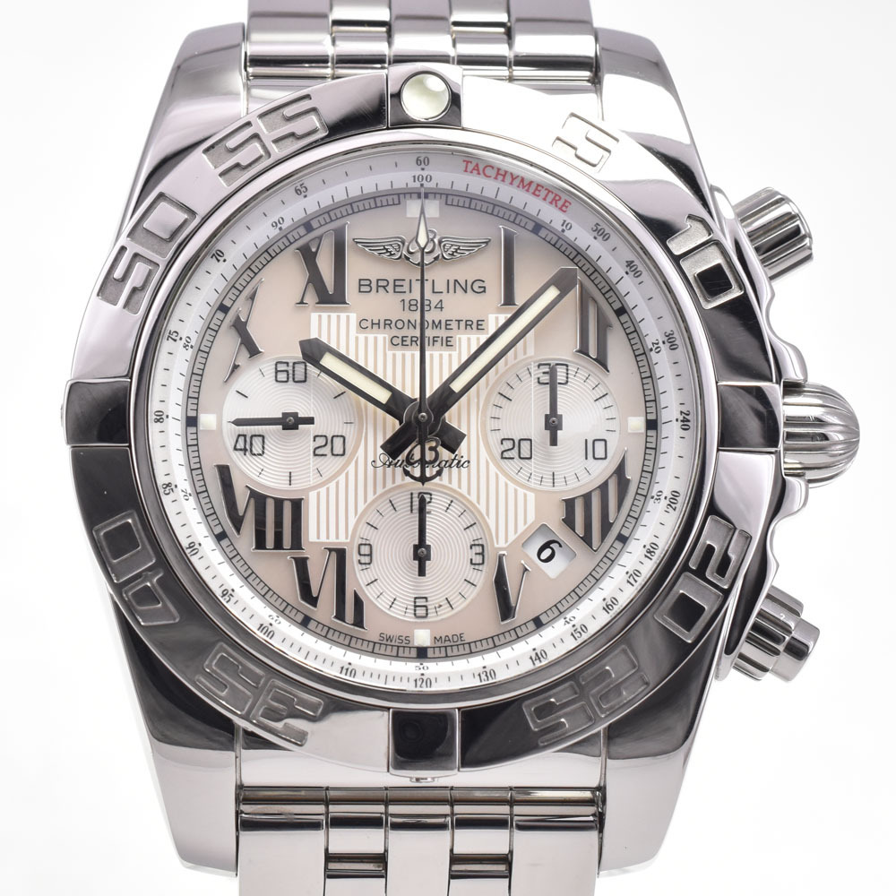 ブライトリング BREITLING AB0110 クロノマット 44 クロノグラフ ホワイトシェル 自動巻き メンズ 美品 腕時計 I#147680拍卖