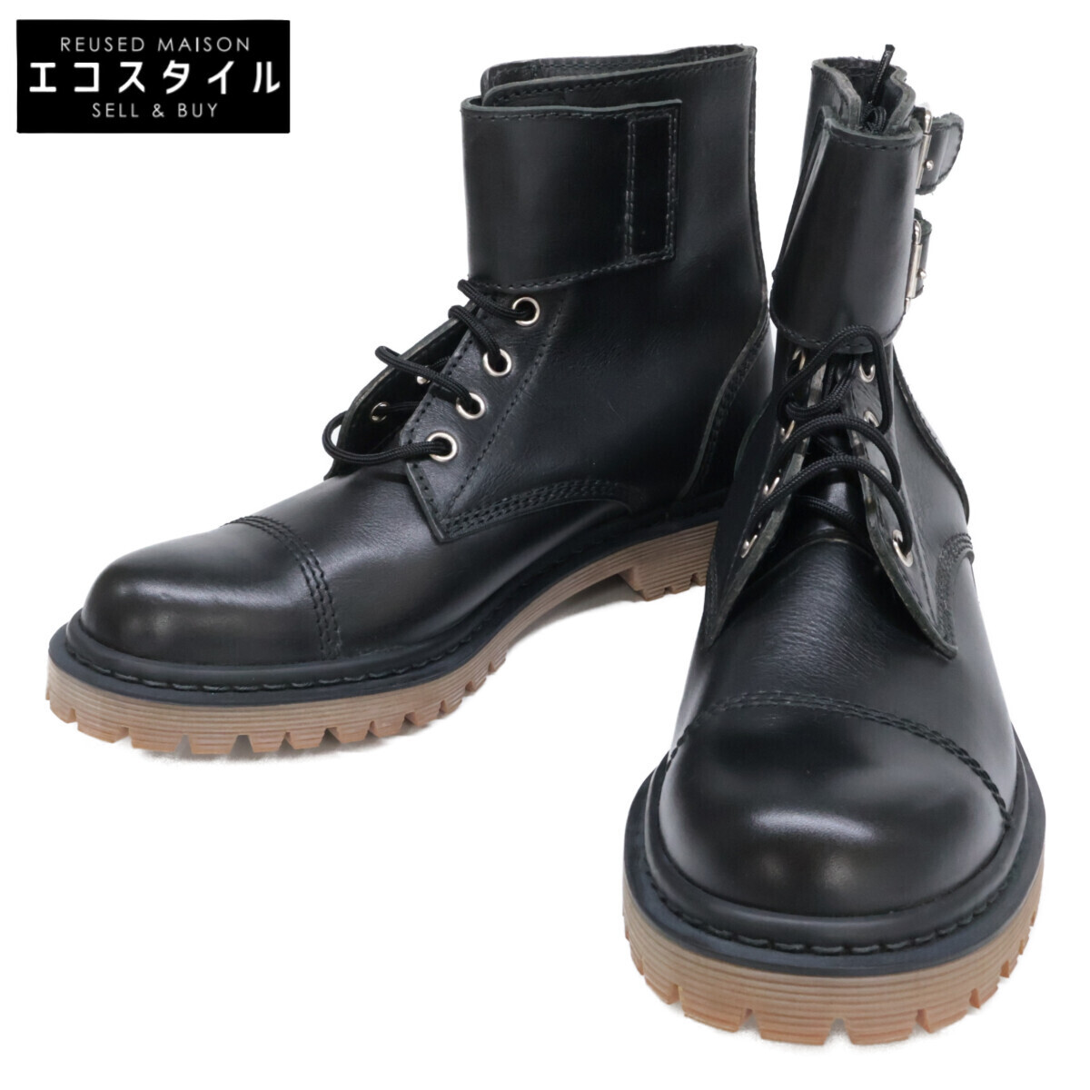 【新品/1円】COMMEdesGARCONS HOMME コムデギャルソンオム レースアップ ベルト ブーツ/ シューズ 26 ブラック メンズ拍卖