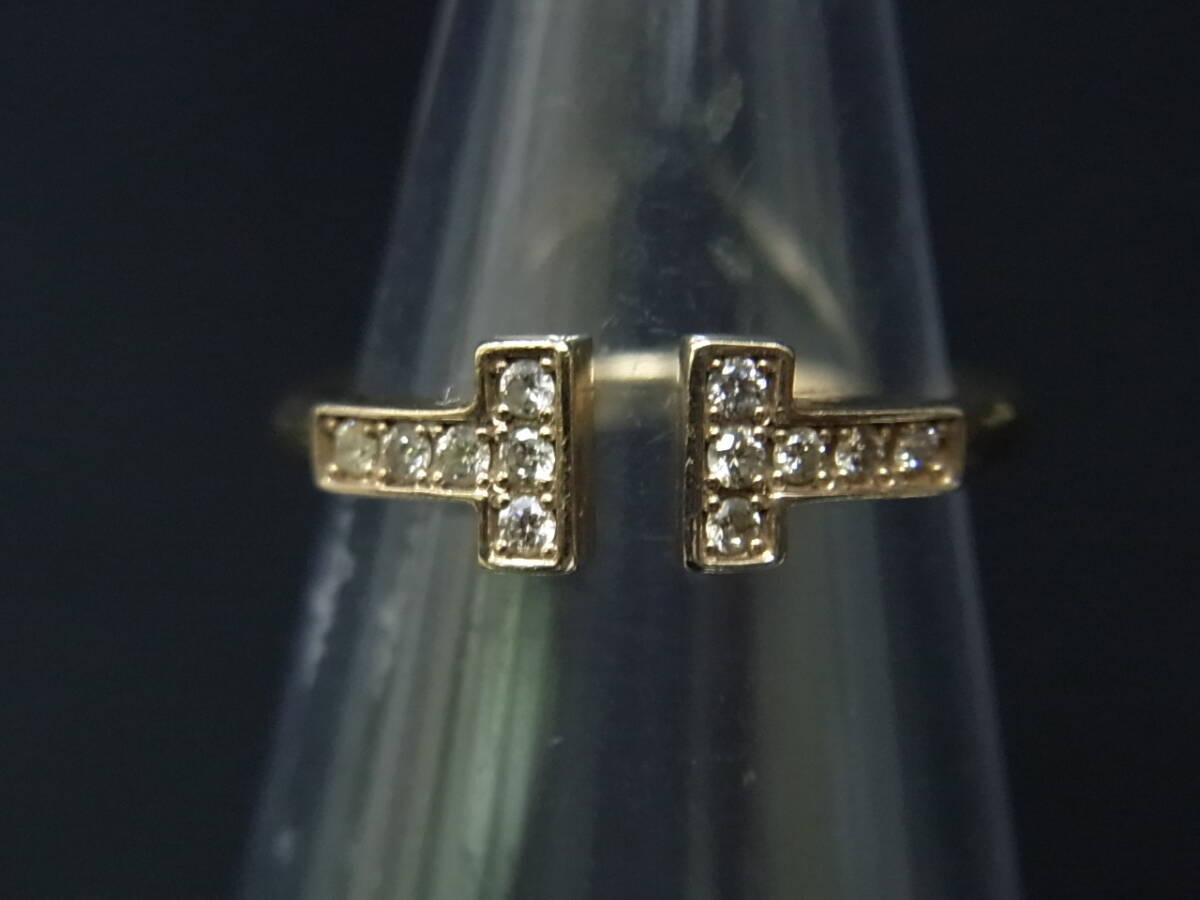 K10 ダイヤファッションリング USED 2.3g D0.12ct サイズ8.5番拍卖
