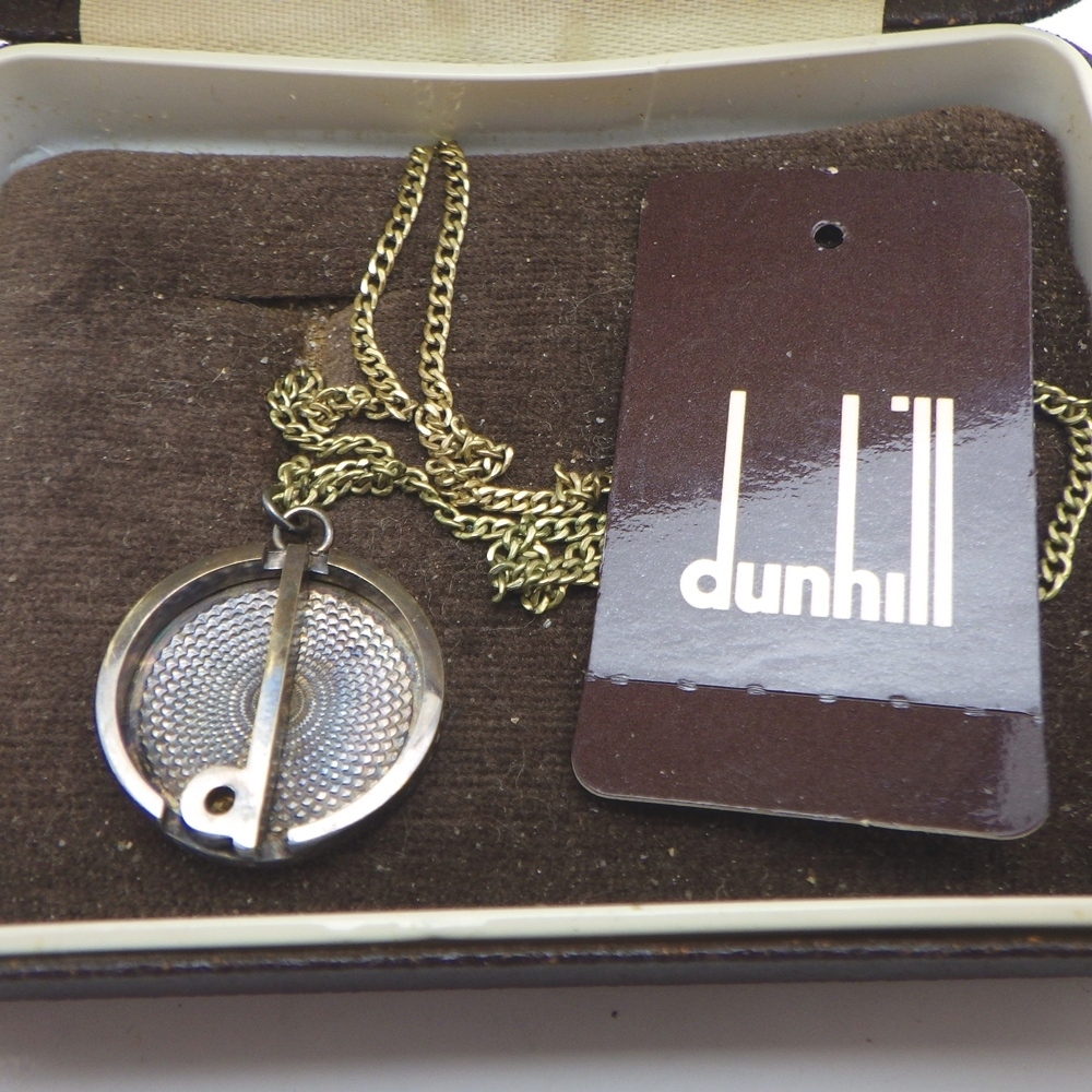 25-H-178 dunhill ダンヒル ネックレス 925 SILVER 9ct 9金 1978年 イギリス ホールマーク ケースつき ヴィンテージ レトロ拍卖