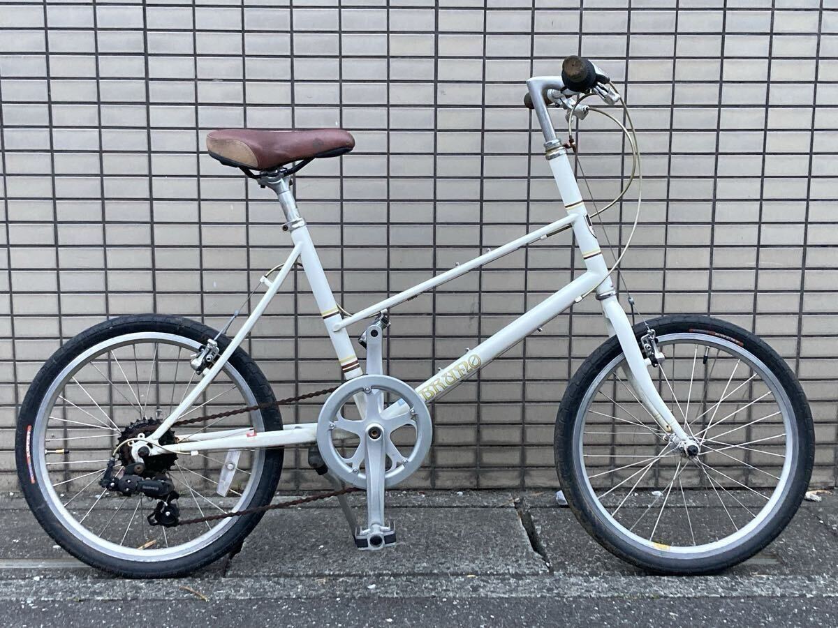 ミニベロ BRUNO MIXTE ブルーノ ミキスト 外装7段変速 サイズ410 センタースタンド クロモリフレーム カンチブレーキ【手渡し限定 越谷市】拍卖