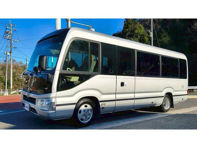 【諸費用コミ】:★広島発★H31年(2019) トヨタ コースター GXロング 28人乗 AT 冷蔵庫 ナビ ETC バックカメラ ドラレコ拍卖