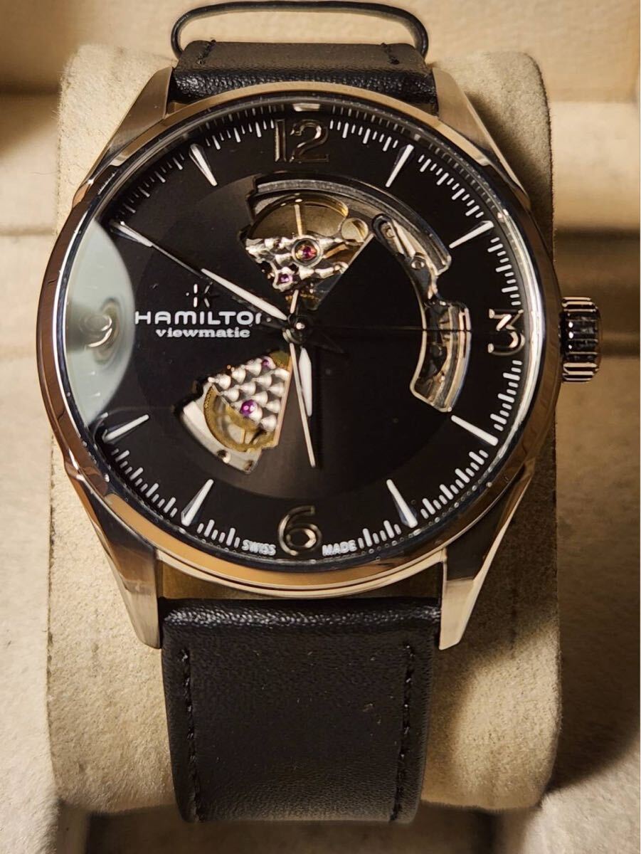 送料込み 80時間リザーブ HAMILTON JAZZMASTER OPEN HEART ジャズマスター オープンハート カーキ khaki ハミルトン 腕時計 自動巻き拍卖