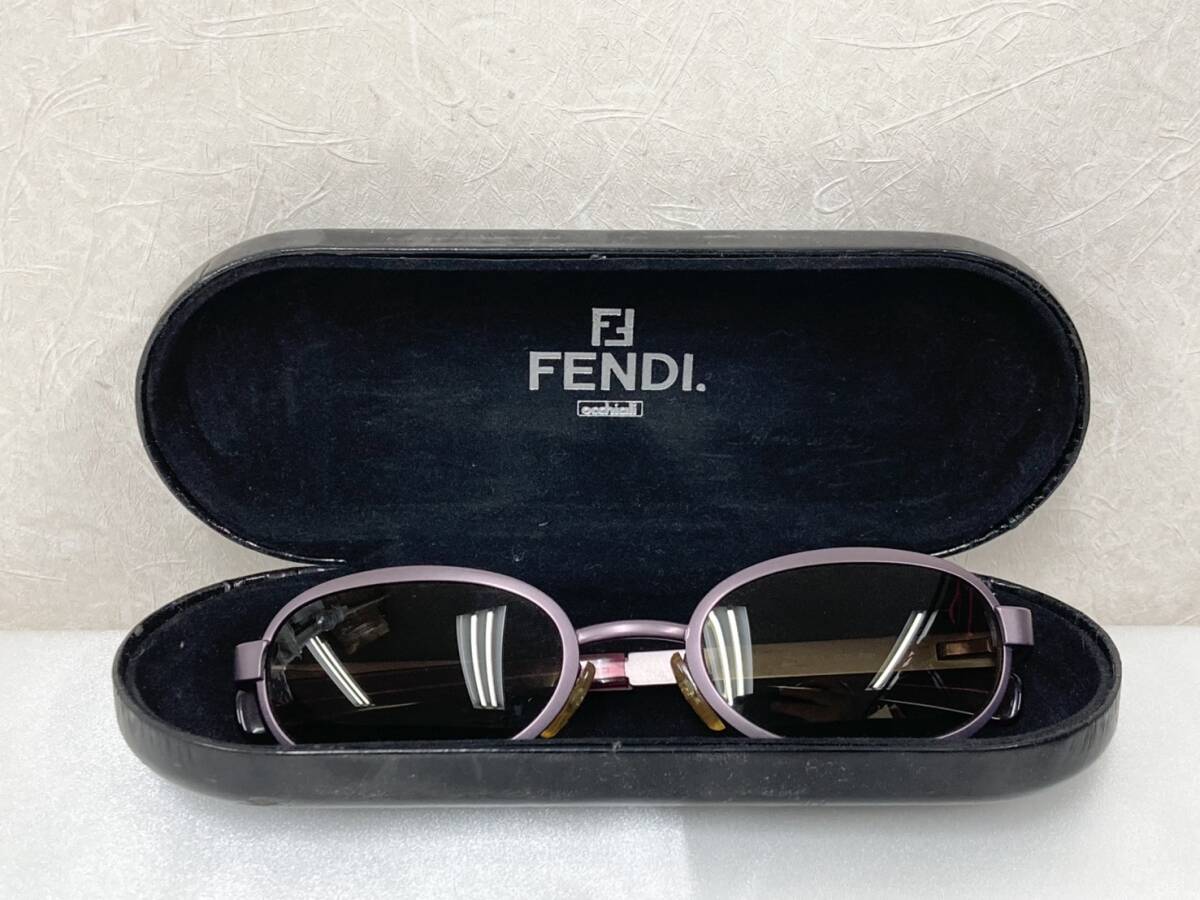 H◎ 1円スタート FENDI フェンディ サングラス 7217 51 赤紫系 カラーレンズ 箱付き拍卖