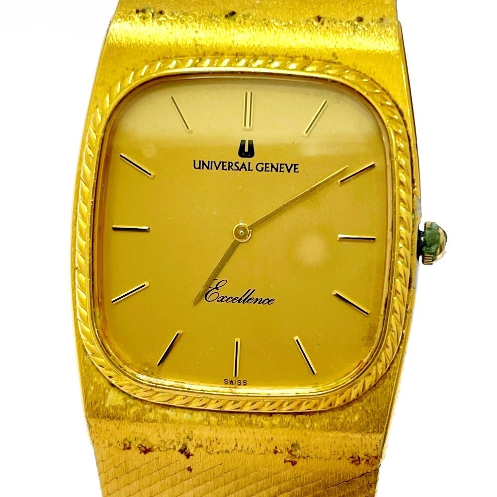 【1円スタート】Universal Geneve ユニバーサル・ジュネーブ Excellence GP×SS ゴールド文字盤 クオーツ ボーイズ腕時計 ジャンク 603357拍卖