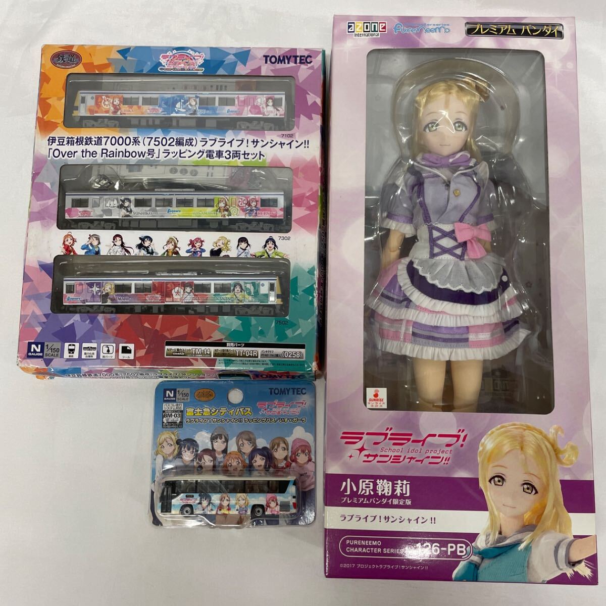 1円〜ラブライブ!サンシャイン!!グッズ 5-23【中古品】小原鞠莉フィギア 伊豆箱根鉄道7000系 ラッピング電車3両 富士急シティバス拍卖