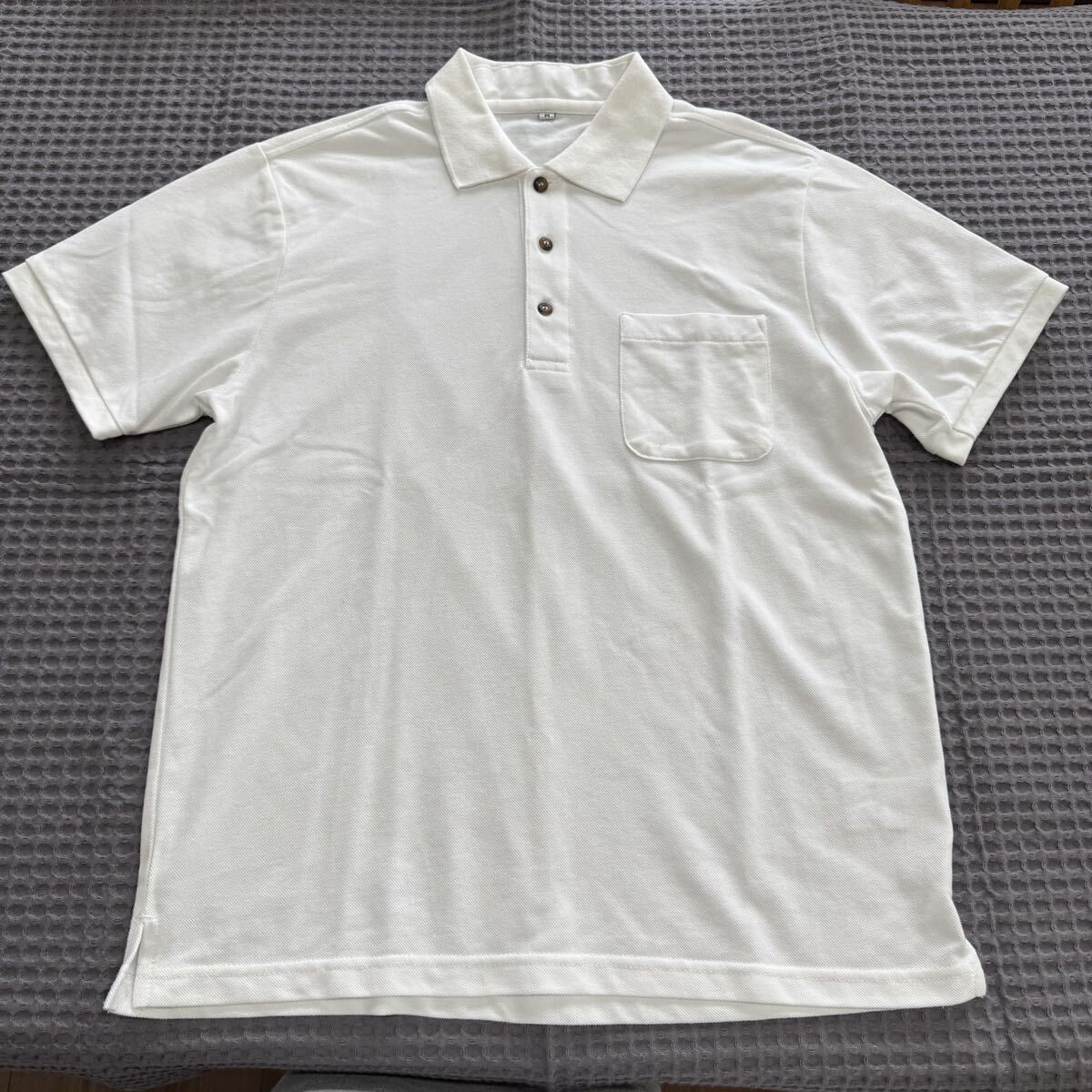 1回着用のみ 美品 白 ポロシャツ 半袖 Mサイズ 制服 男女共用拍卖