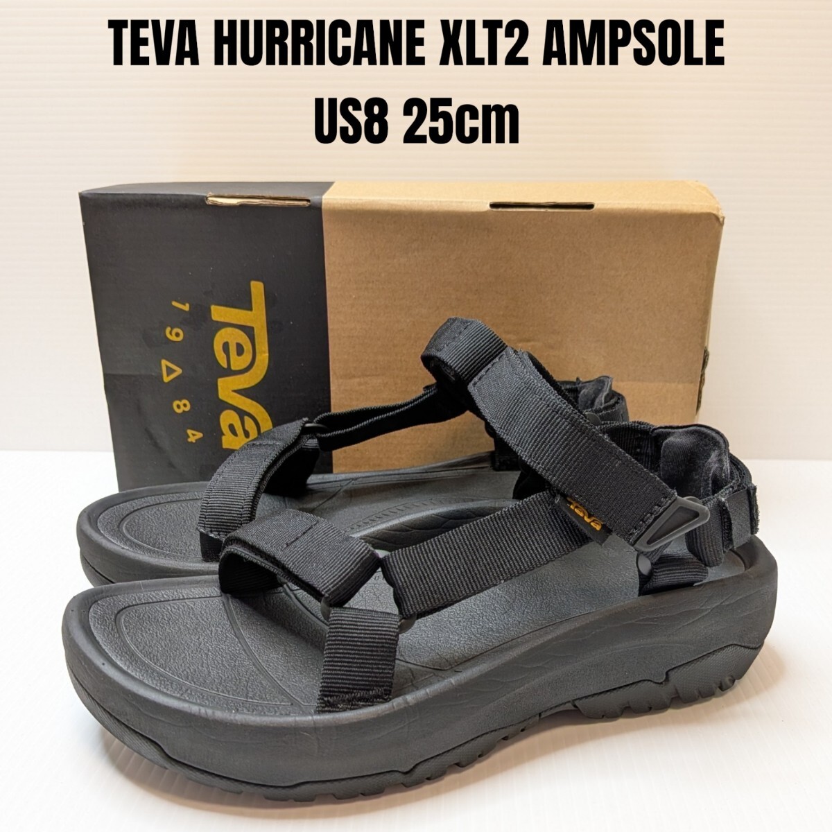 TEVA HURRICANE XLT2 AMPSOLE テバ ハリケーンアンプソール 25cm 厚底サンダル ブラック 黒 レディース スポーツサンダル拍卖