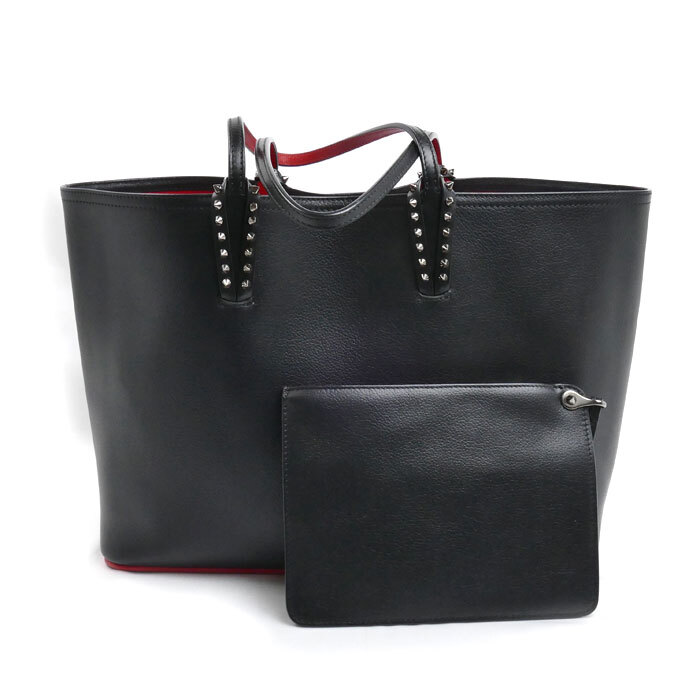 Christian Louboutin クリスチャンルブタン カバタ トートバッグ ブラック レッド 1175113 レディース 中古拍卖