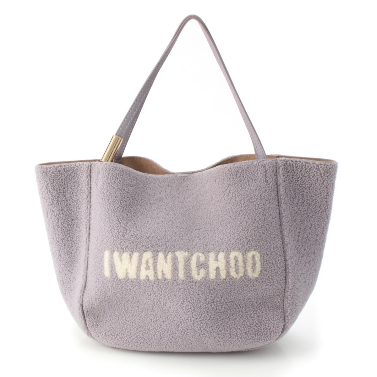 ジミーチュウ ボア IWANTCHOO トートバッグ パープル【中古】拍卖