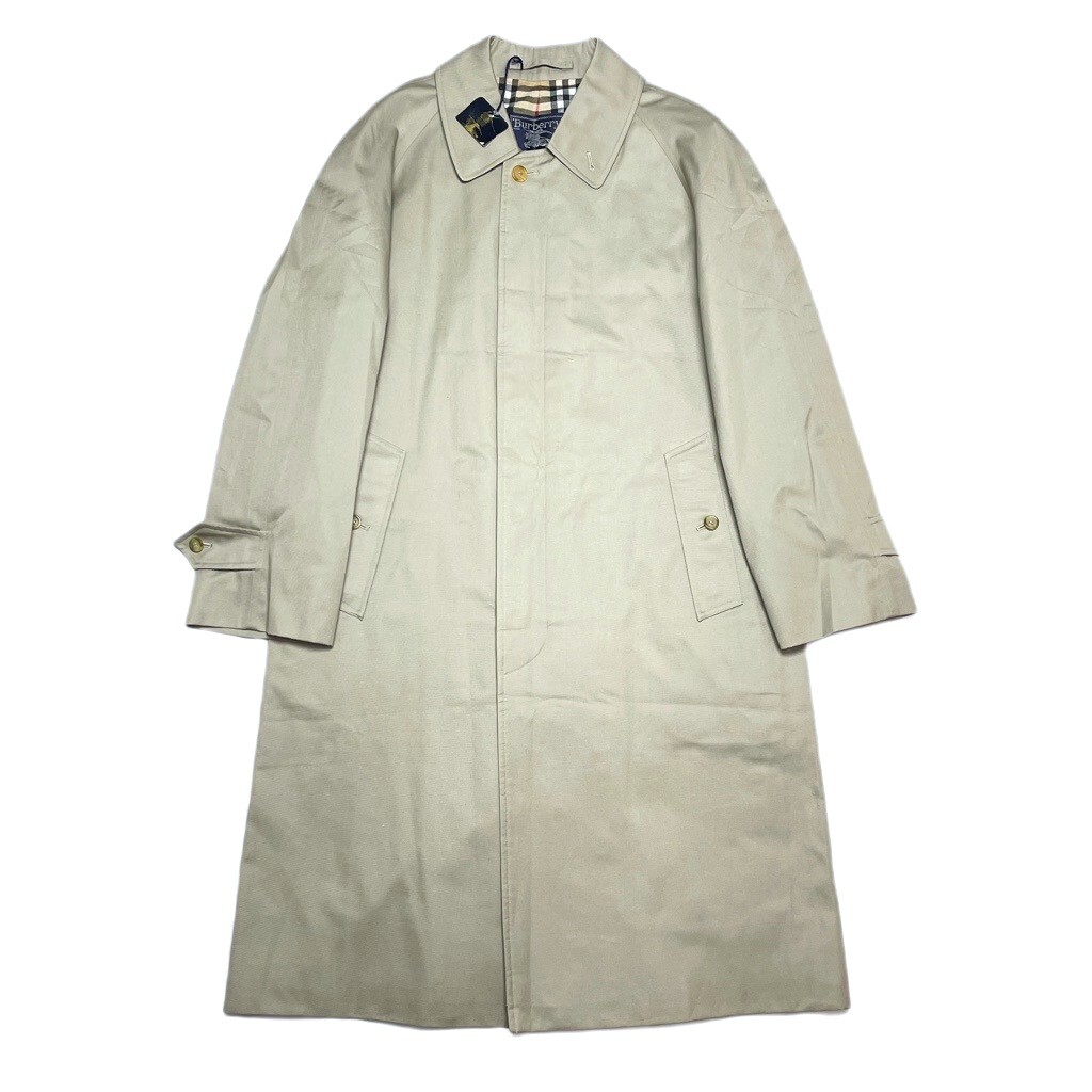 DEAD STOCK 新品 1980's~ イングランド製 旧タグ BURBERRYS バーバリーズ バルマカーンコート size46-S (ビンテージ 英国 ステンカラー UK拍卖