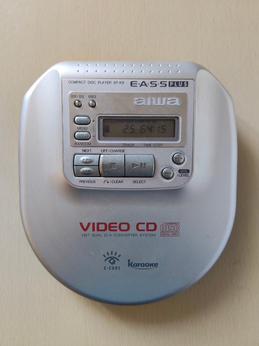 AIWA アイワ コンパクトディスクプレイヤー XP-K8 VIDEO CD カラオケ ある程度の動作確認済 本体のみ 中古品拍卖