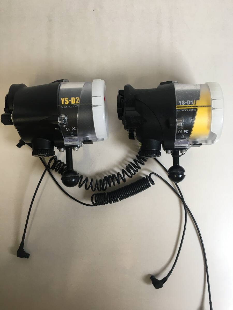 f-650 SEA&SEA 水中ストロボ YS-D2/YS-D1 2個セット シーアンドシー フラッシュ ディフューザー 光ケーブル付拍卖