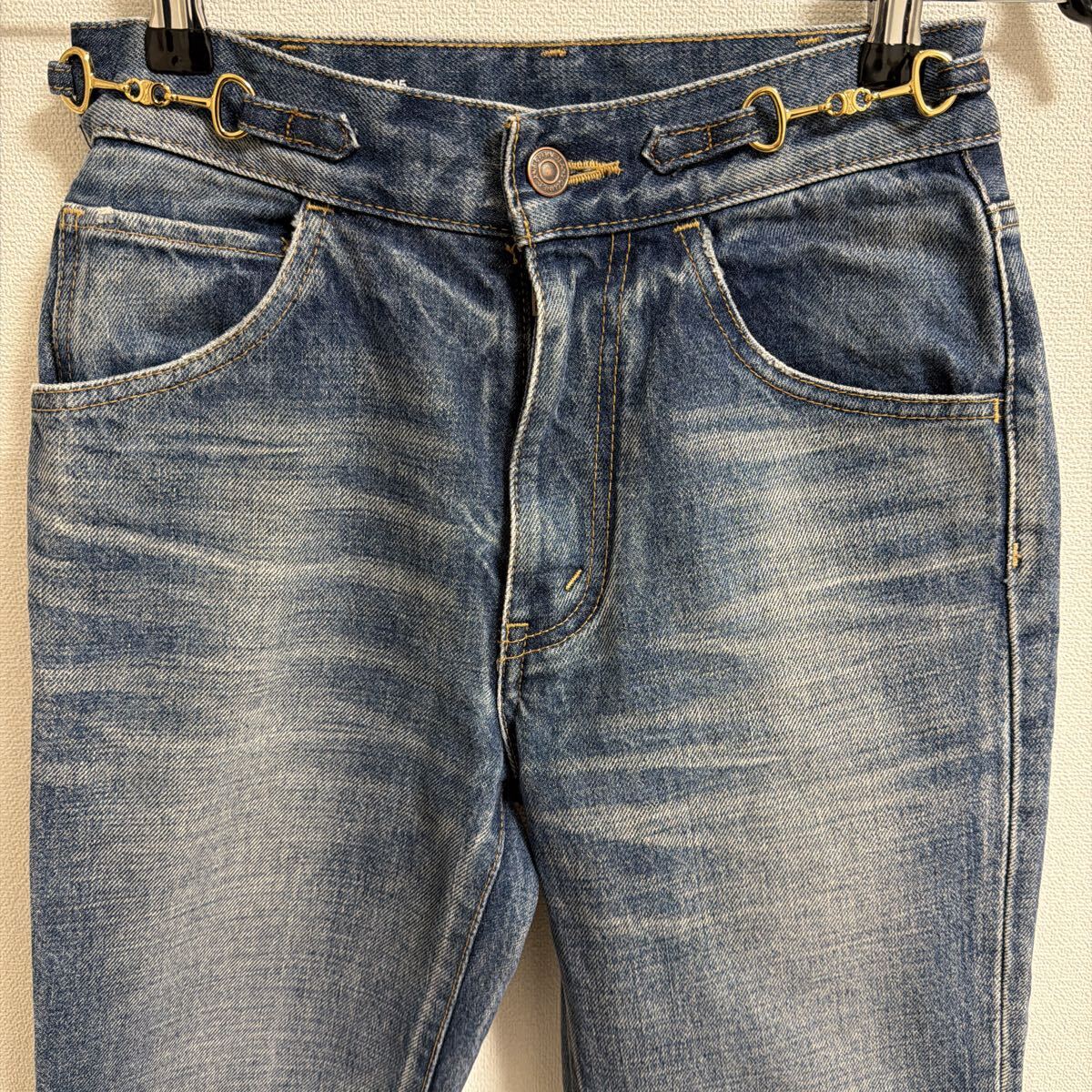 【美品】CELINE セリーヌ トリオンフ コットン デニムパンツ size 25 レディース ブルー N553 930F 07UW拍卖