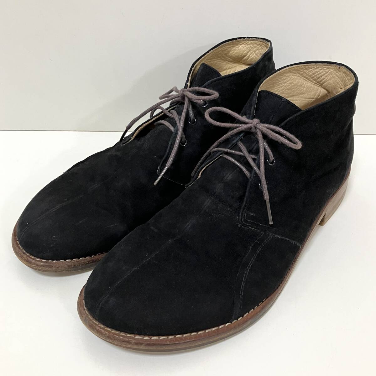 初期 UNDERCOVER スウェード レザー チャッカブーツ 革靴 黒 ブラック 27.5㎝ アンダーカバー くつ VINTAGE archive 26010371拍卖