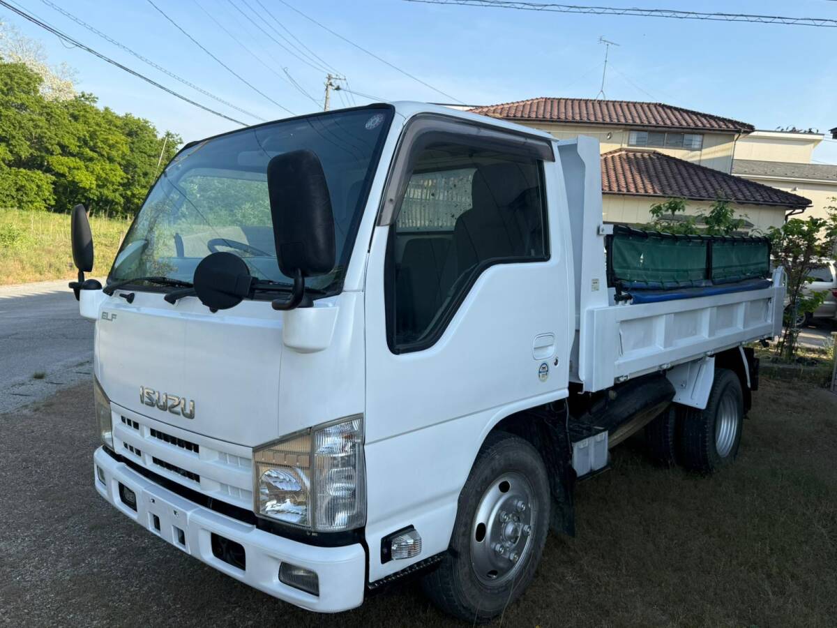 平成26年式 いすゞ エルフ TKG-NJR85AD 2トンダンプ 5速MT 126,302km サビ少 エアコンOK 予備タイヤ6本付拍卖