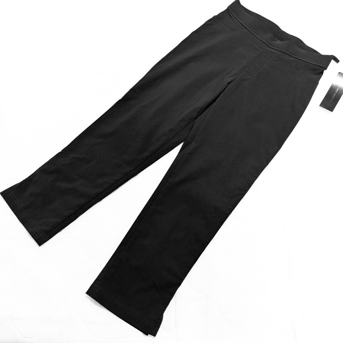 新品■ゆうパケット230円■らくらく超ストレッチ■レディースクロップドパンツ■Sサイズ■ブラック拍卖