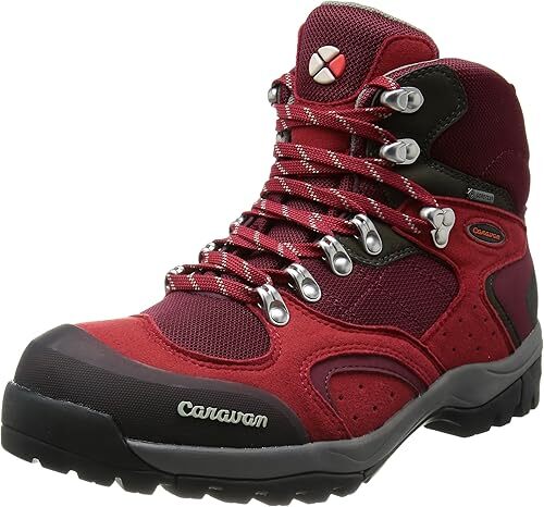 キャラバン C1_02S トレッキングシューズ 登山靴 24.5cm レッド アウトレット品 ゴアテックス GORE-TEX拍卖