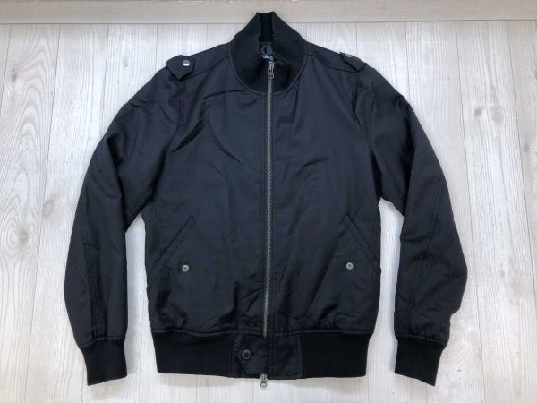タケオキクチ TAKEO KIKUCHI ミリタリー シック ダブルジップ リブ切替 長袖 ブルゾン ジャケット 黒 3 メンズ ウール混拍卖