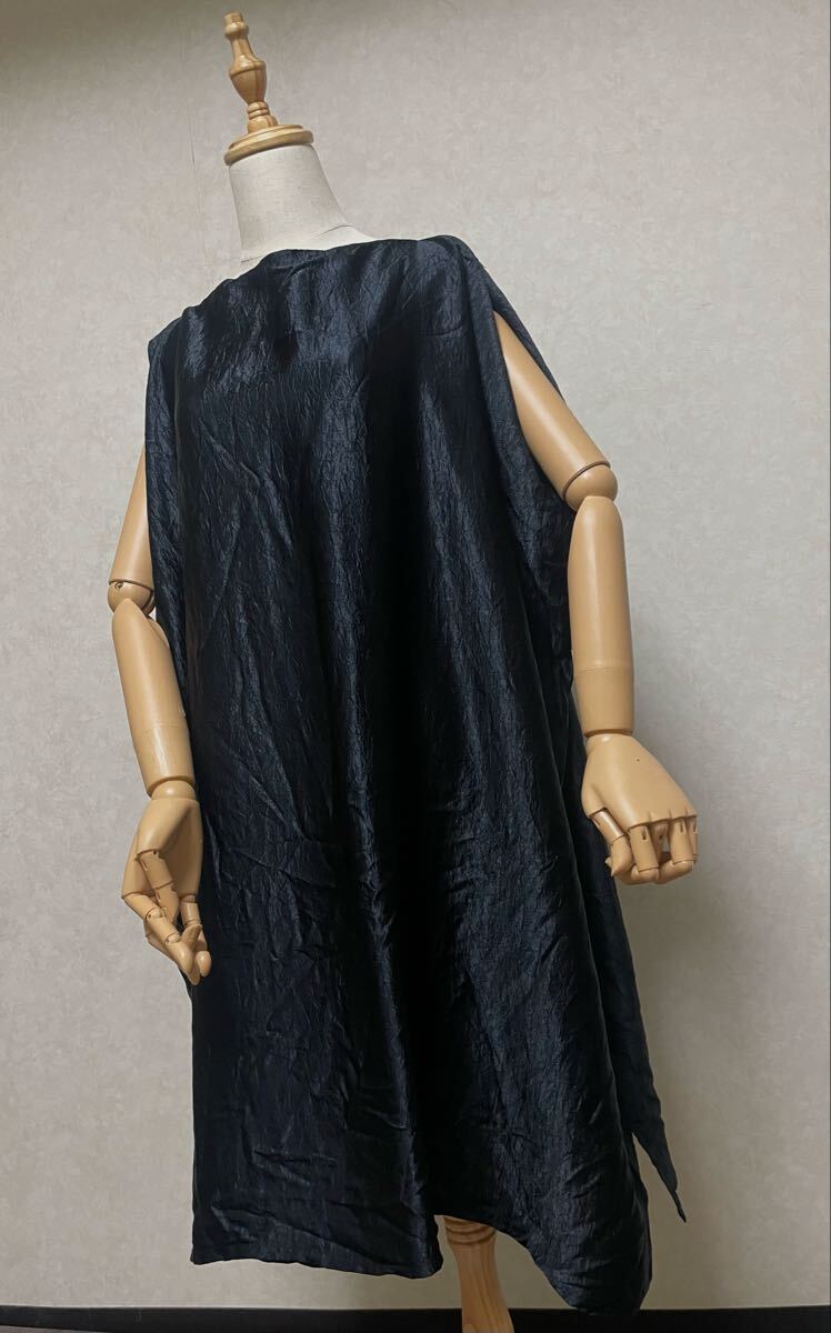 ★handmade:黒ワッシャー生地の不思議チュニック:M~LL★拍卖