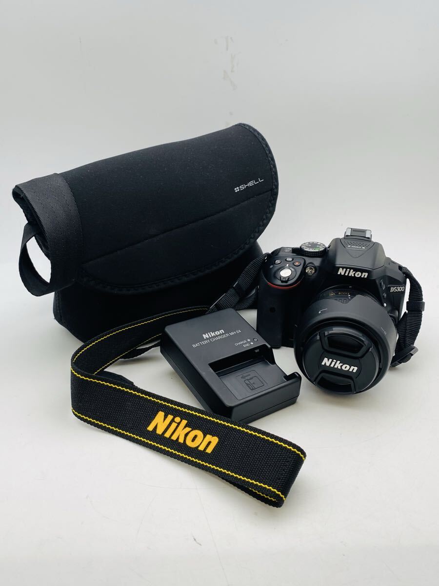 ◇Nikon D5300 ニコン デジタル一眼レフカメラ レンズ DX VR AF-S NIKKOR 18-55mm ソフトケース付 バッテリー有 チャージャー有 通電確認済拍卖