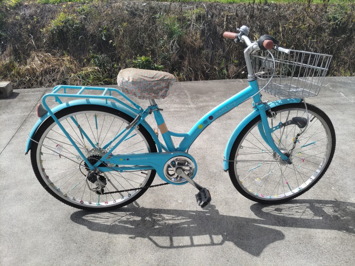 中古品。24インチ。外装6段ギヤ。福島県県南。手渡し 引き取り 取りに来れる方限定。発送不可!ブルー系。お子様にいかがですか?拍卖