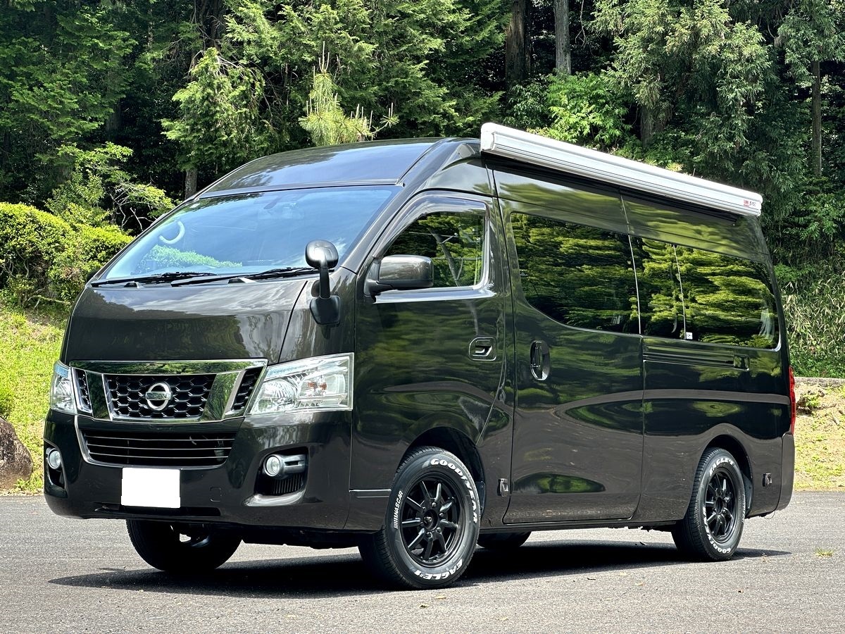 8ナンバー公認キャンピングカー/4WD/ディーゼルターボ■H26年 日産 NV350 キャラバン/RV land ROSE/車検R10年4月/サブバッテリー/外部電源拍卖