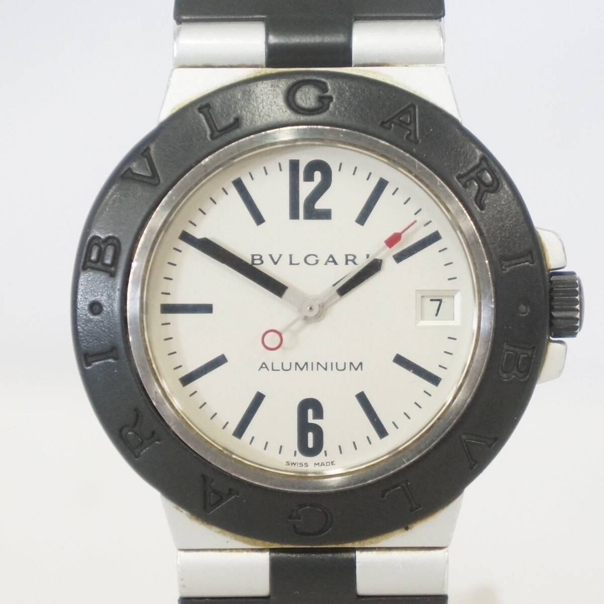 稼働品 BVLGARI ブルガリ ALUMINIUM アルミニウム AL38A デイト メンズ 自動巻き 腕時計 5905232311拍卖