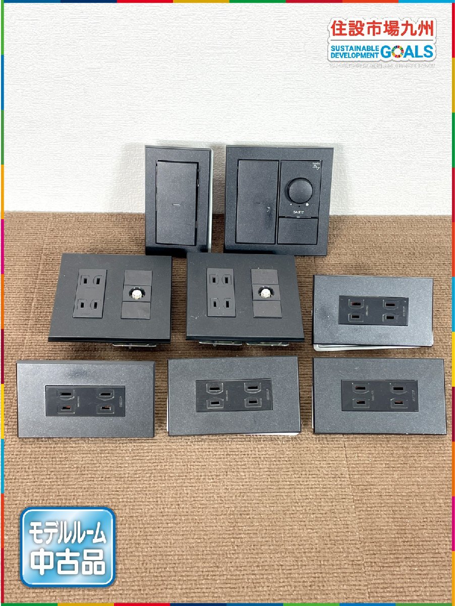 【福岡】スイッチ2個+コンセント6個 アソート 調光スイッチ TV端子◆ JIMBO◆電材 配電部材◆モデルR展示設置品◆CR2485_Yt拍卖