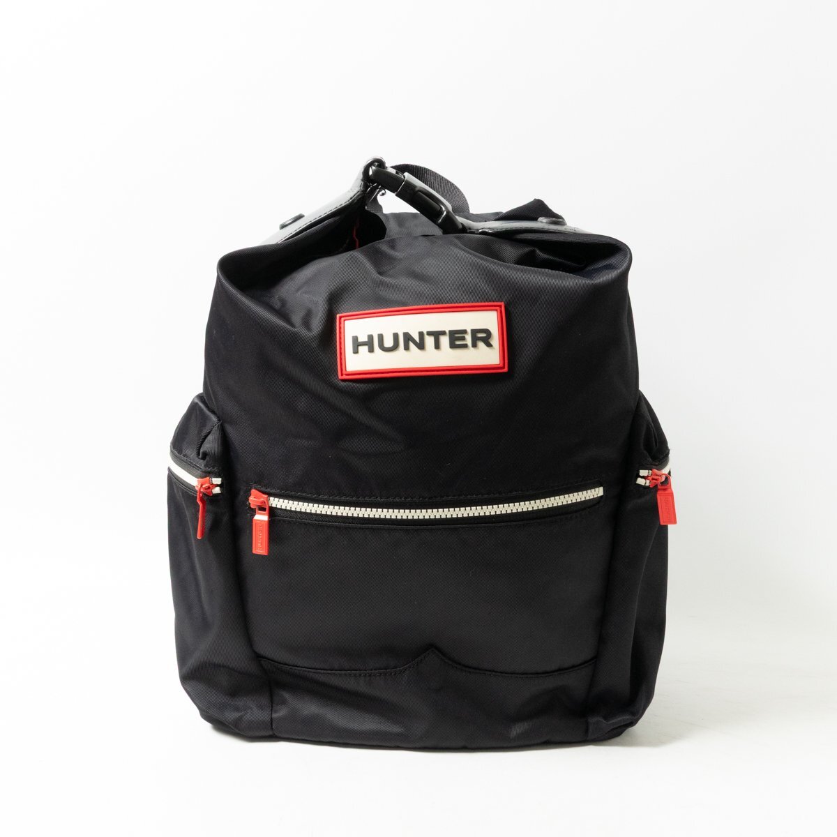 【1円スタート】HUNTER ハンター リュックサック デイパック ナイロン ブラック 黒 レッド レディース カジュアル 収納多数 bag 鞄 かばん拍卖