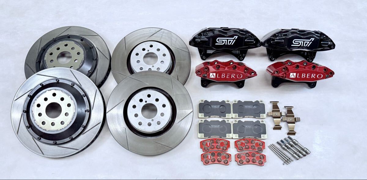 ★希少!!★ SUBARU WRX STI GVF 純正Brembo 4POT + LIBERAL ALBERO 4POT 前後ブレーキKIT ★ GVB GRB GRF インプレッサ拍卖
