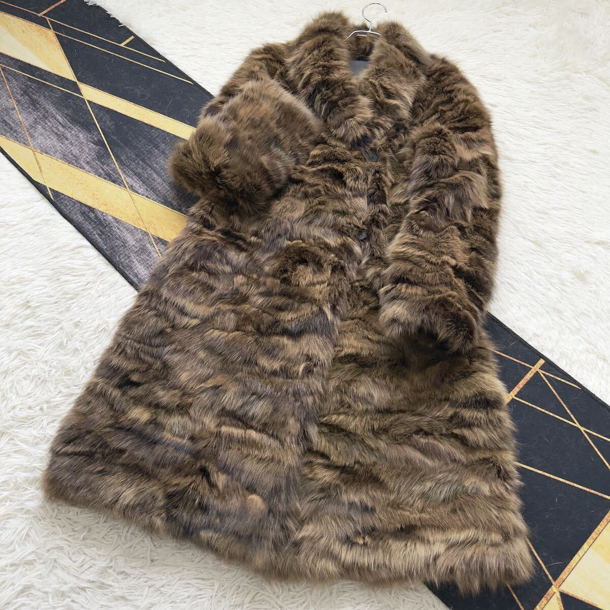 【FENDI/フェンディ】総丈115/激レアデザイン◎ セーブル/sable ロング ファーコート リアルファー 軽め◎ 毛皮 L 柔らか◎ 艶 アウター◎拍卖