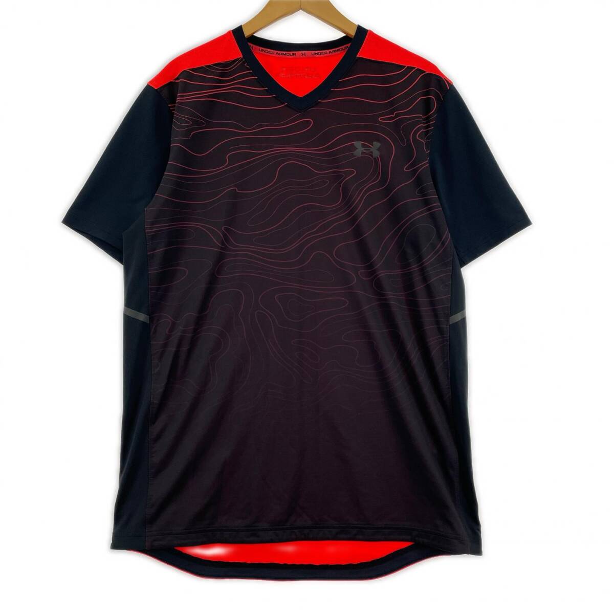 UNDER ARMOUR アンダーアーマー Vネック 半袖Tシャツ sizeLG/ブラック ゆうパケットOK拍卖