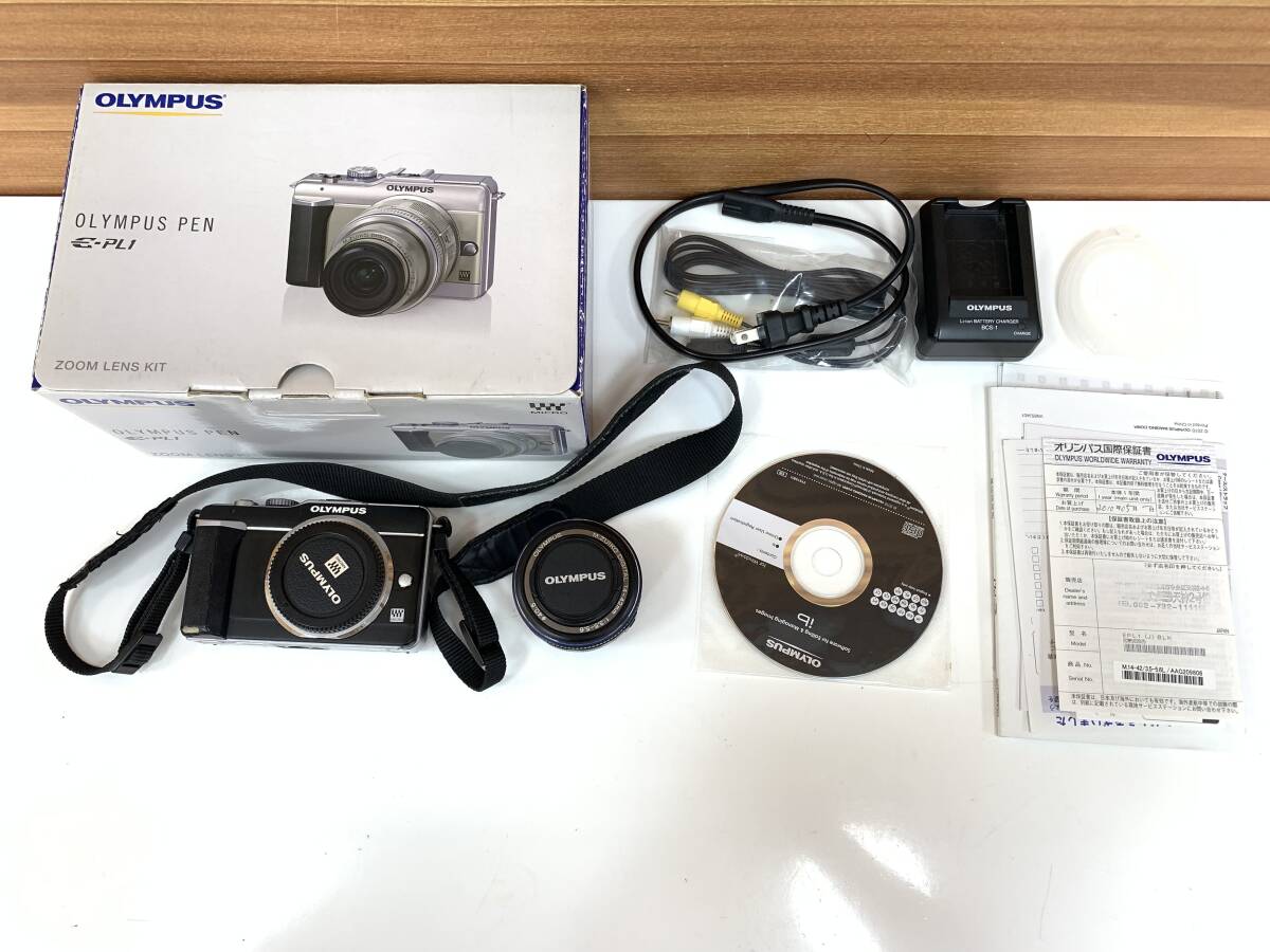【中古品/簡易動作確認済み】OLYMPUS オリンパス PEN E-PL1 レンズキット ミラーレス一眼カメラ ブラック I260528拍卖