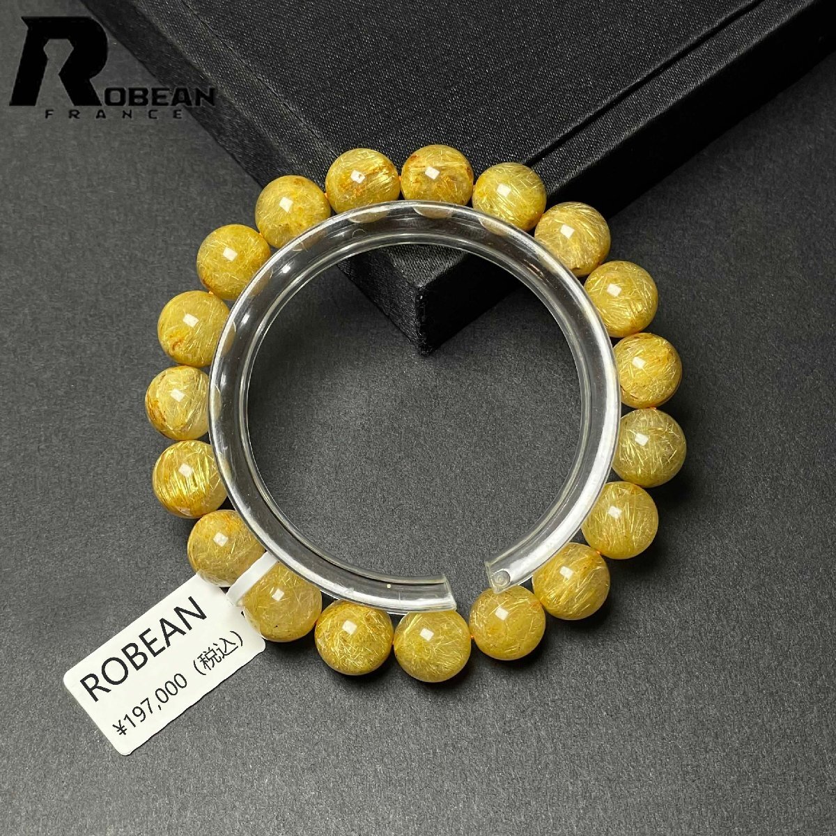 【限定一点】EU製★ROBEAN・極!極満針ルチルクォーツ★ブレスレット パワーストーン 天然石 金運 お守り 10.3-10.7mm M1004596拍卖