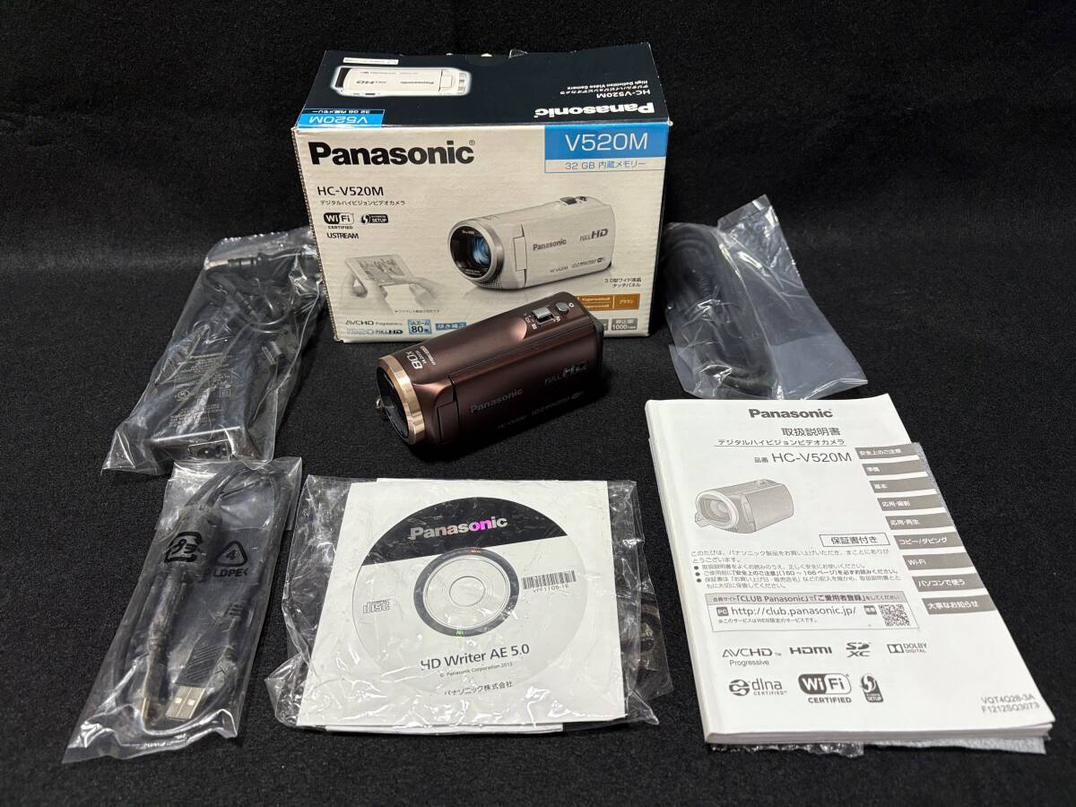 Panasonic●デジタルハイビジョンビデオカメラ●HC-V520M●ブラウン●完全正常作動品●外箱付属品完備●Digital Hi-vision Video Camera●拍卖