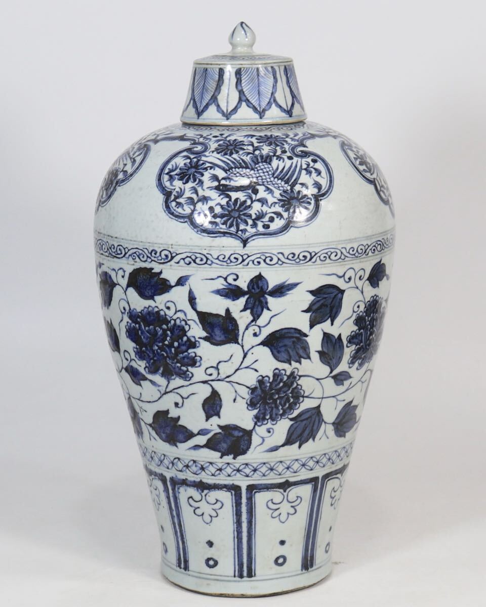 【竹華】中国古美術 元時代 青花 花瓶 古玩 骨董 時代物 当時物 唐物 骨董品 時代品 美術品 茶道具 置物 旧家収蔵 w18拍卖