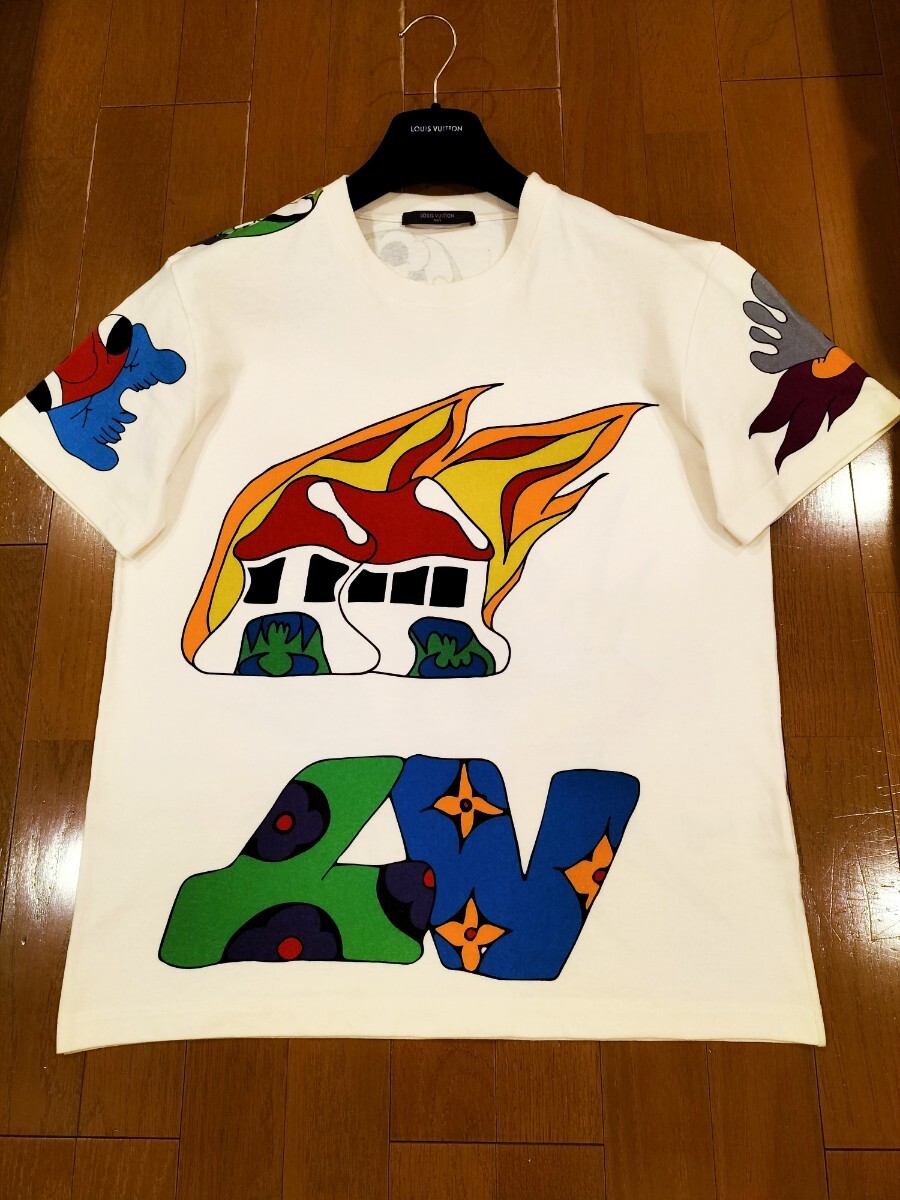 ルイヴィトン Tシャツ メンズサイズL オーバーサイズデザイン 大人気LVグラフィック 即完売品 正規品1円スタート拍卖