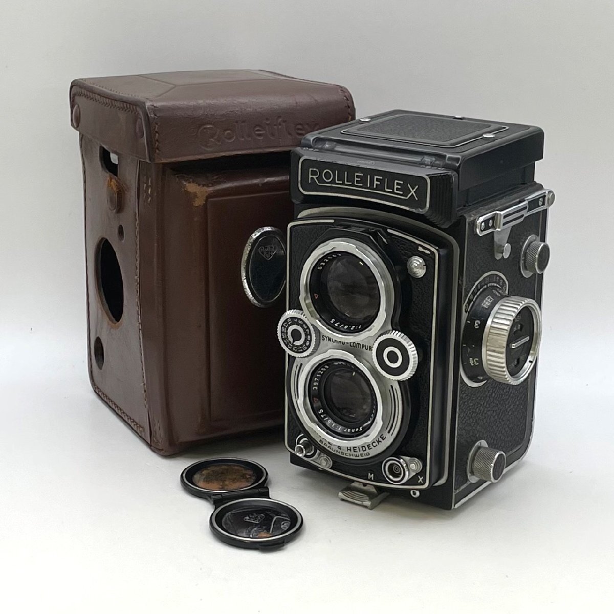 1円~/ROLLEIFLEX/ローライフレックス/Xenar/75mm/F2.8/ケース付/フィルムカメラ/二眼レフカメラ/難あり/ジャンク/R085拍卖
