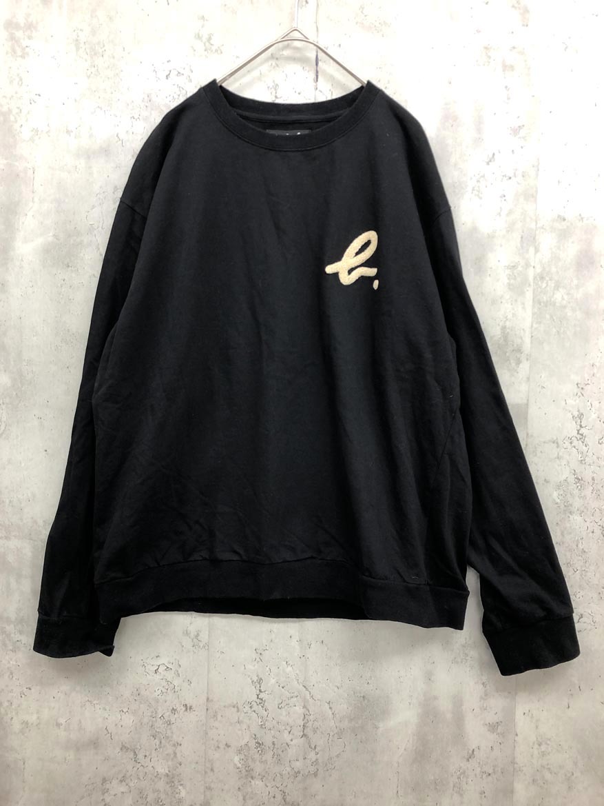 agnes b アニエスベー b. ロゴコットン 長袖 スウェット sizeL/黒 ■◇◎ レディース □拍卖