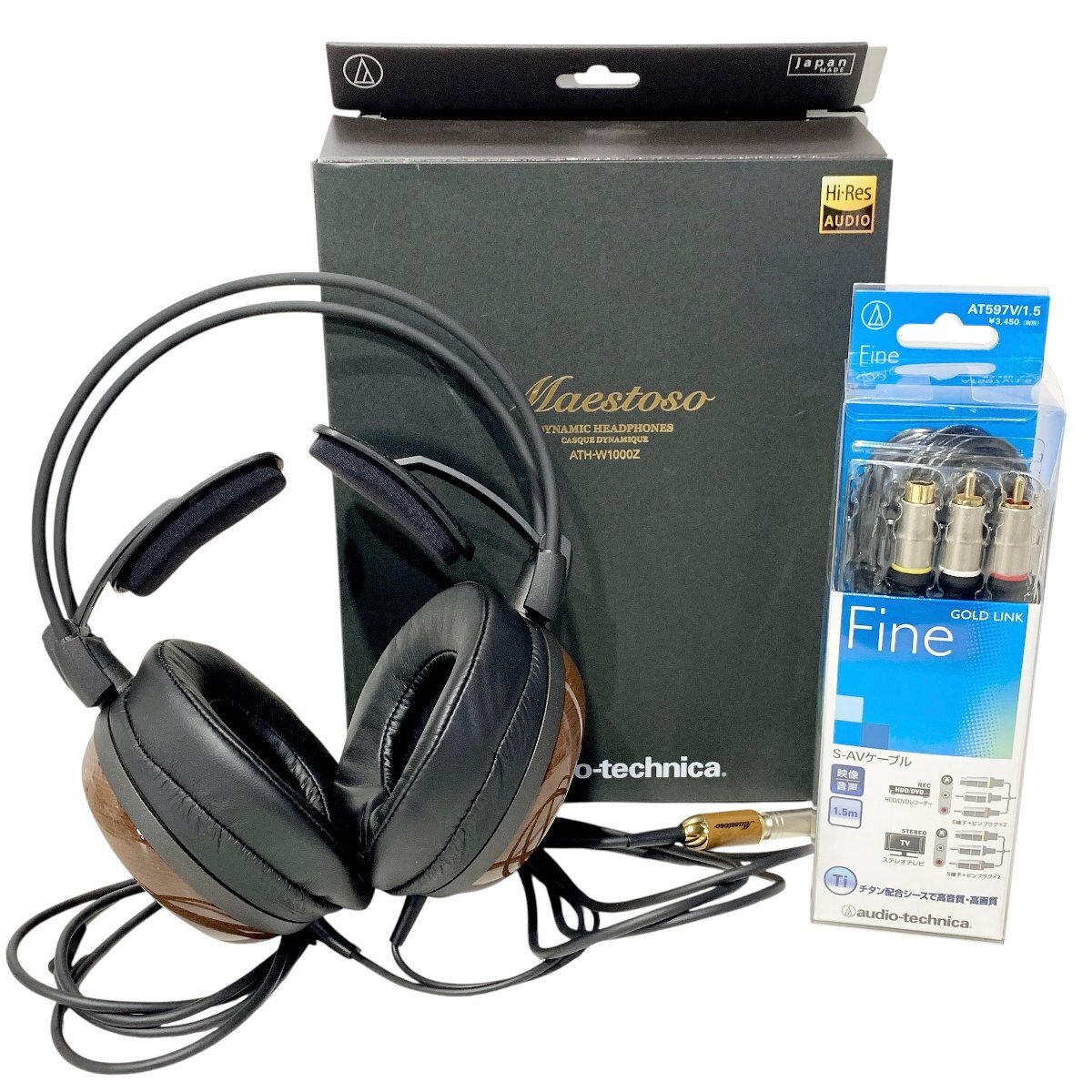 1円スタート! Audio-Technica オーディオテクニカ ヘッドホン AVケーブル MAESTOSO 箱付き 動作未確認 ジャンク品 80サイズ 蘇さ(BBY3535)拍卖