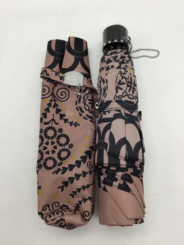 #3684 LANVIN COLLECTION ランバンコレクション 花柄 上品デザイン 折りたたみ傘 雨傘 安全ロクロ ピンク系 ブラック系 レディース 女性拍卖