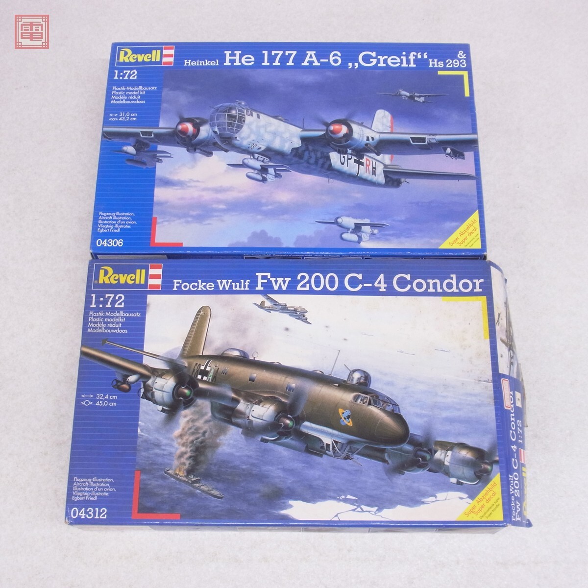 未組立 レベル 1/72 ハインケル He177 A-6 グライフ & Hs293/フォッケウルフ Fw 200 C-4 コンドル 計2点セット Revell【20拍卖