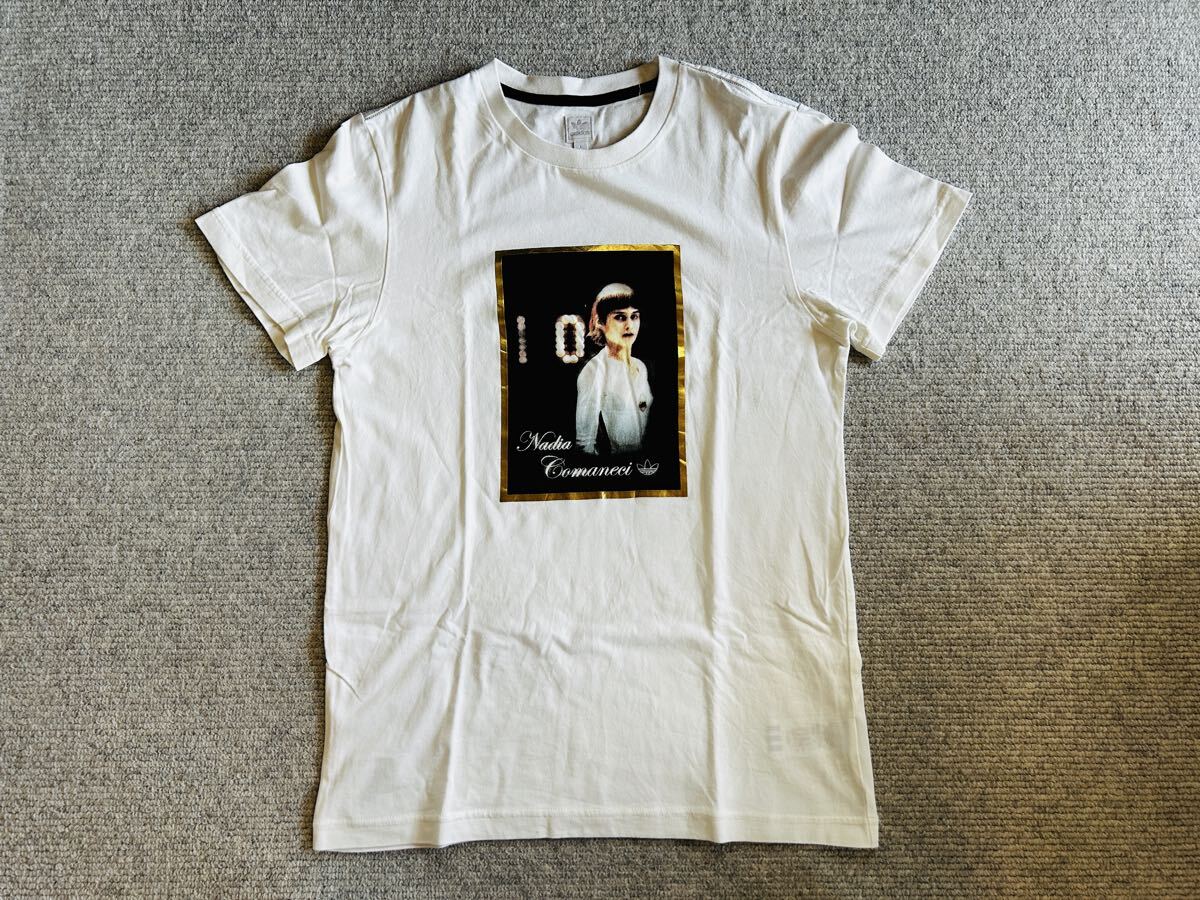 コマネチ Tシャツ Lサイズ 白 アディダス ナディア・コマネチ オリンピック 白い妖精 ビンテージ ヴィンテージ 古着 拍卖