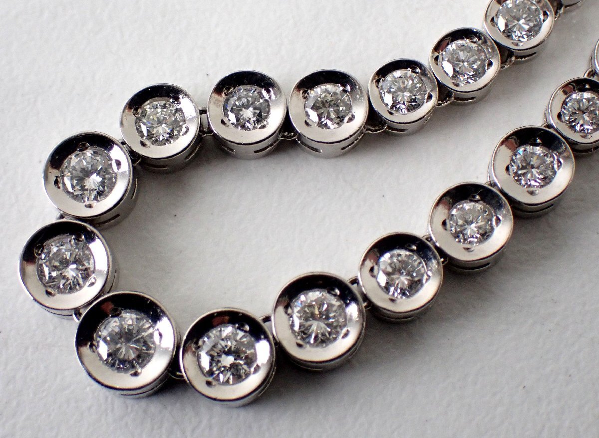 5キャラット!洗浄済 Pt900 プラチナ テニスダイヤネックレス テニス ダイヤ ネックレス ダイヤモンド D5.00ct 5ct 29.2g 1416拍卖